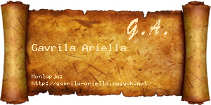 Gavrila Ariella névjegykártya